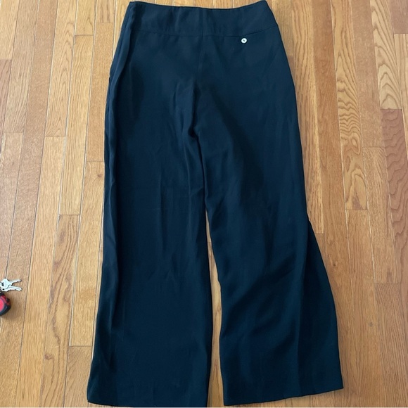 Anne Klein New York Women’s Wide Leg Black Trousers High Waist Size 10 - Picture 9 of 14